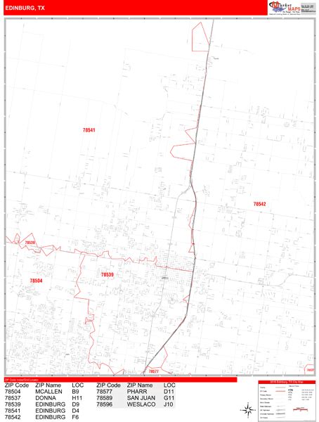 Wall Maps Of Edinburg Texas