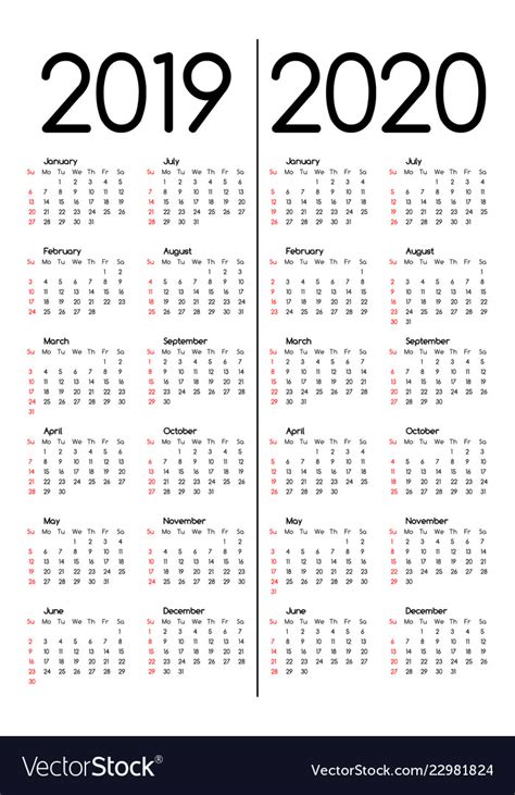 2019 2020 Editable Calendar Printable