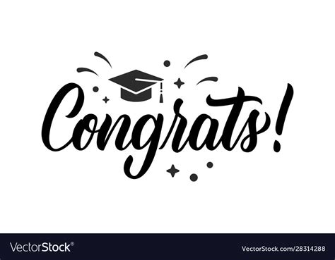 Congrats Graduation Congratulations At School Vector Image