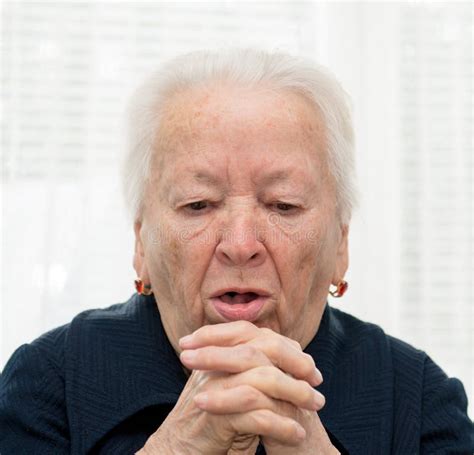 Elderly Woman Coughing Stock Photo Image Of Coughing 34072536