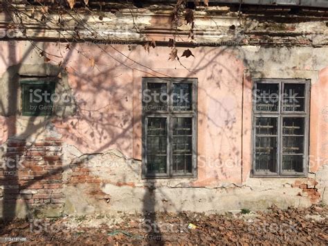 Old Brick Wall Alleyway With Wooden Windows Stock Photo Download
