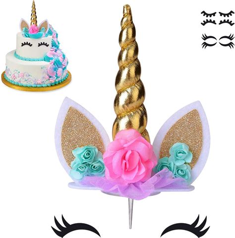 coonoe Decoración de pastel de unicornio suministros de decoración de pasteles de fiesta