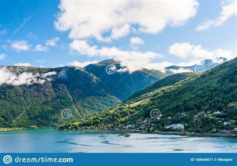 Beautiful Fjord View At Olden Olden Is A Village And Urban Area In The