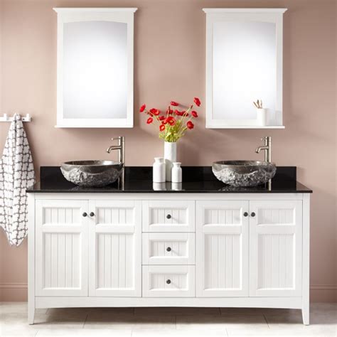 Mercer island 72 double vanity, coffe oak. 72" Alvelo Double Vessel Sink Vanity - White - Bathroom ...