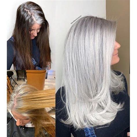 Most hair color brands offer jet black and off black tones. From Box Dye Brunette To All-Over Silver | Grey hair color ...