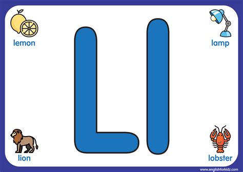 English for Kids Step by Step Letter L Worksheets, Flash Cards