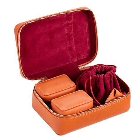 Stow London Leather Jewellery Case Set With Two Trinket Boxes