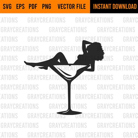 Sexy Afro Girl In Martini Glass Svg Pinup Afro Woman Svg Etsy