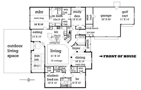 Craftsman Style House Plan 4 Beds 25 Baths 2500 Sqft Plan 45 369