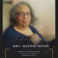 Obituary Mattie Jones Of Detroit Michigan Barksdale Funeral Homes