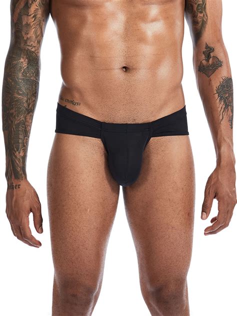Buy Avamo Low Rise Ice Silk Thong Underwear For Men With Enhancing Bulge Pouch Sexy Bikini