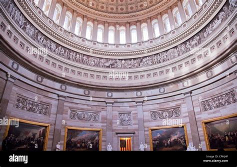 Us Capitol Dome Rotunda Paintings Washington Dc Stock Photo Royalty