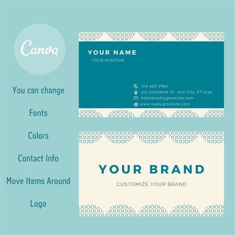 Business Card Business Cards Canva Template Business Printable