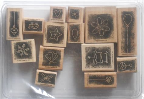 Amazon Com Stampin Up Stipple Celebrations Wood Mounted Rubber Stamp Retired Mounted