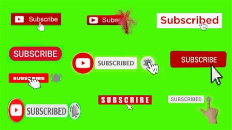 Top 50 Green Screen Subscribe Button No Copyright Free To Use Youtube