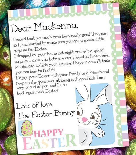 Letter From The Easter Bunny Customized And By Nspiredesign Easter