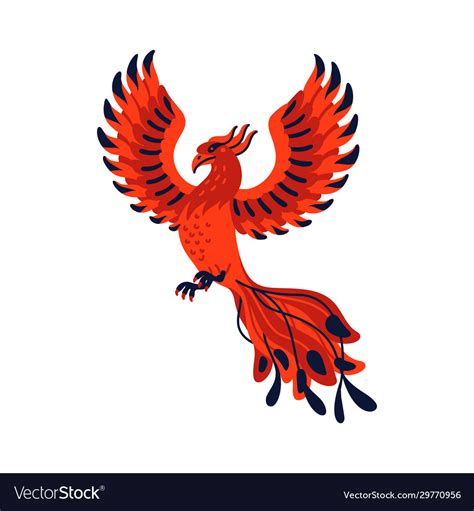 Magical Creatures Set Mythological Bird Phoenix Vector Image