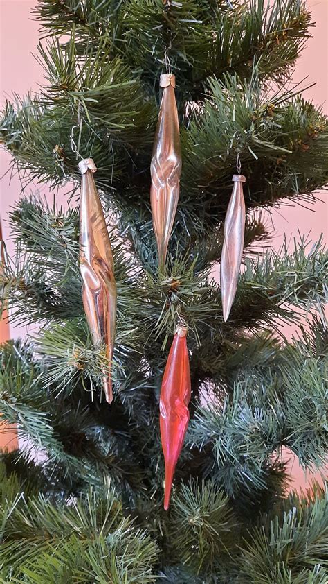 Vintage Glass Icicles Christmas Tree Ornament Decoration Etsy