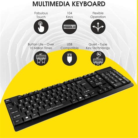 Zinq Technologies Zq 1000 Multimedia Keyboard Wired Usb Ga Computers