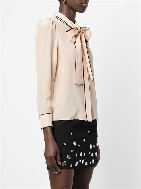 alice olivia pussy bow silk blouse farfetch