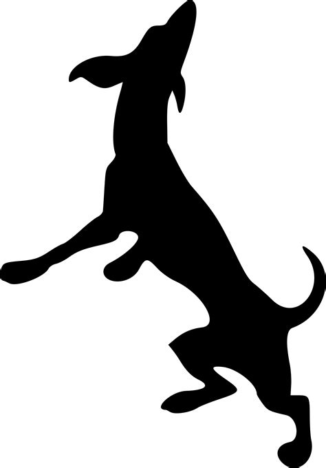 Playful Dog Silhouette Vector Clipart Image Free Stock Photo Public