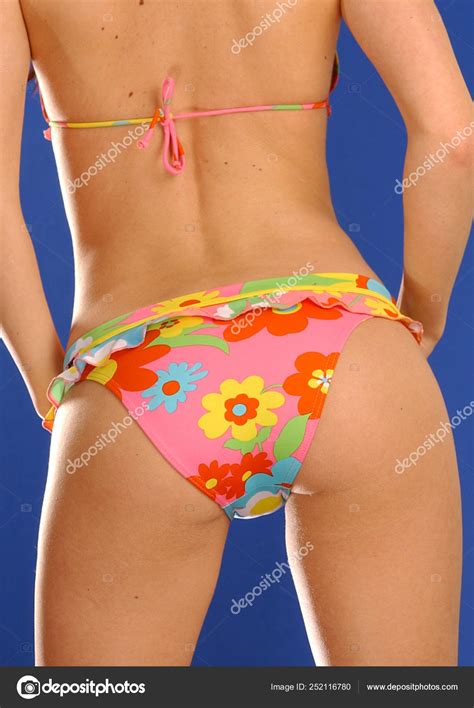 Tan Tone Butt Cheeks Backside Rear End View Curved Buttocks Stock Photo