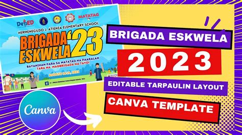 Download Brigada Eskwela 2023 Tarpaulin Canva Editable Tarp Layout