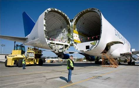 Boeings Dreamlifter A Modified 747 Opens Its Tail To Reveal The