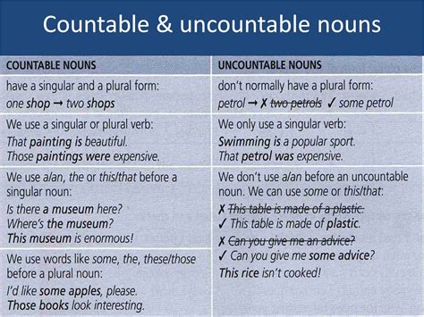 Evening Fce Countable And Uncountable Nouns