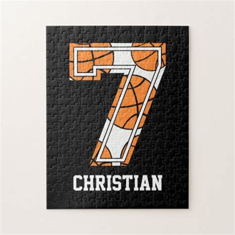 Personalized Basketball Number 7 Jigsaw Puzzle