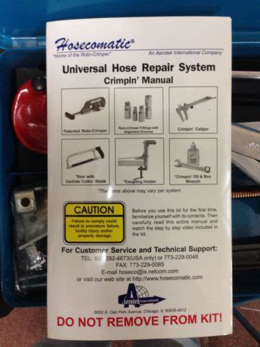 Hosecomatic Hydraulic Hose Repair Kit Roto Crimper From Forney No