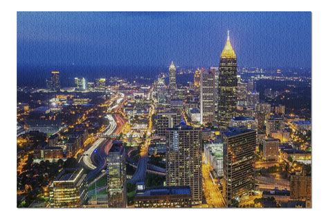 Atlanta Georgia Aerial View Of The Skyline At Night 9021458 20x30