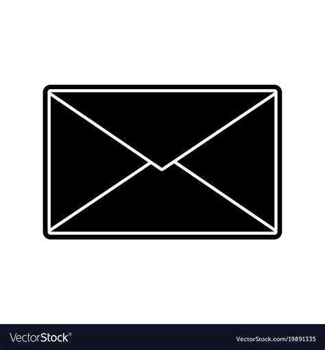 Silhouette E Mail Text Letter Message Symbol Vector Image