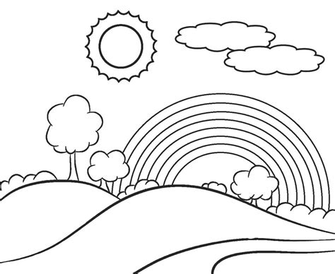 Easy Preschool Rainbow Coloring Pages For Toddlers Print Color Craft