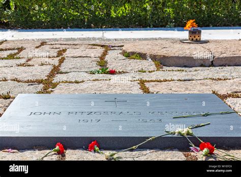 View Of President John F Kennedy Gravesite In Arlington National