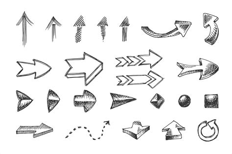 Hand Drawn Arrows Icons Set Graphic By Netkov1 · Creative Fabrica