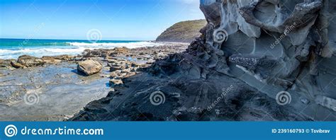 Eroded Rock Formations On Ocean Shore Stock Image Image Of Nature