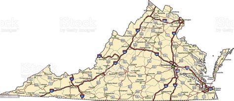 Virginia Highway Map Stock Illustration Download Image