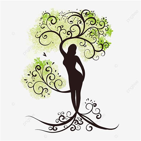 Natural Woman Silhouette Png Transparent Nature Silhouette Tree Woman