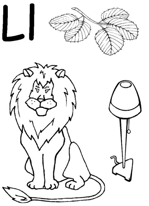Letter L Objects Coloring Pages Clip Art Library