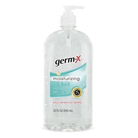 Germ X 32 Oz Fragrance Free Hand Sanitizer Bottle Gel In The Hand