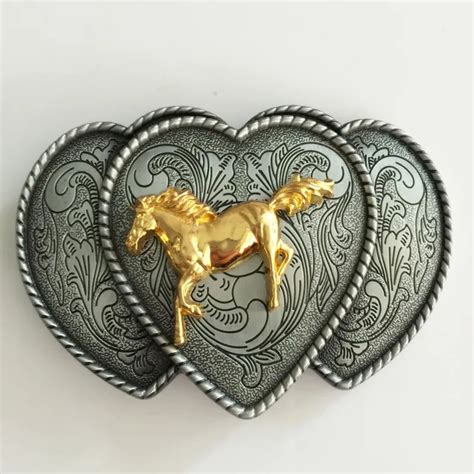 Retail New Style High Quality Cool 3d Gold Horse Cowboy Belt Buckle