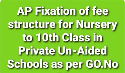 AP Fixation Of Fee Structure For Nursery To 10th Class In Private Un