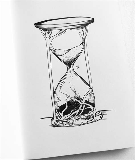Hourglass Hourglass Drawing Drawings Artwork