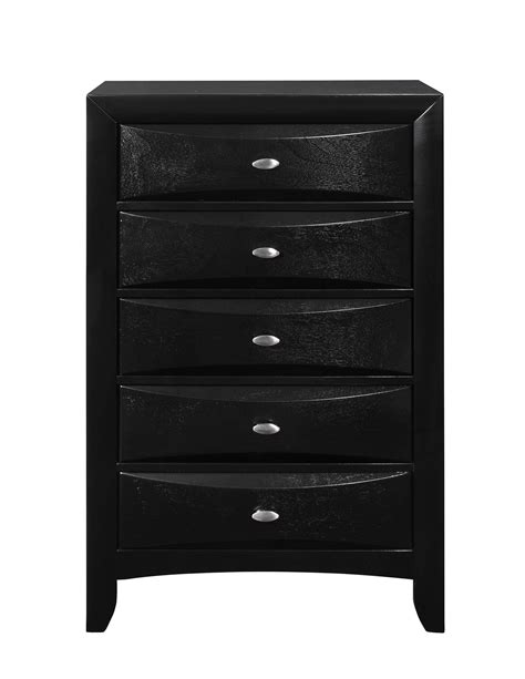 Linda Black Wood Storage Queen Bedroom Set 5pcs W Chest W Platform And Drawers Global Us Linda