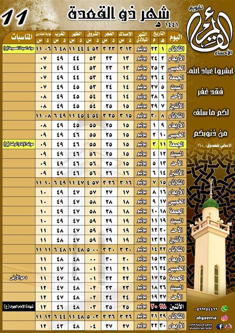 أحصل على مصدر موثوق للأذان ومواقيت الصلاة في الدمام مع امكانية عرض المواقيت. تقويم الهادي الاحساء محرم 1442