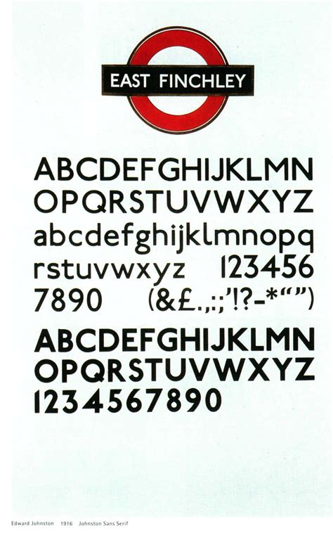 Designer Edward Johnston Object 1916 Johnston Sans Serif Info Type