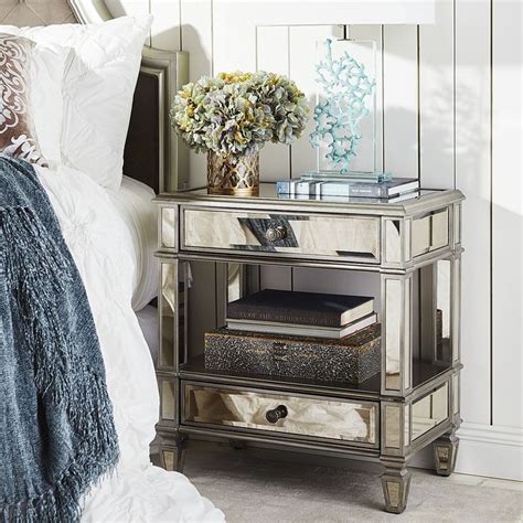 We look forward to staying connected! Hayworth Mirrored Silver 2-Drawer Nightstand in 2019 ...