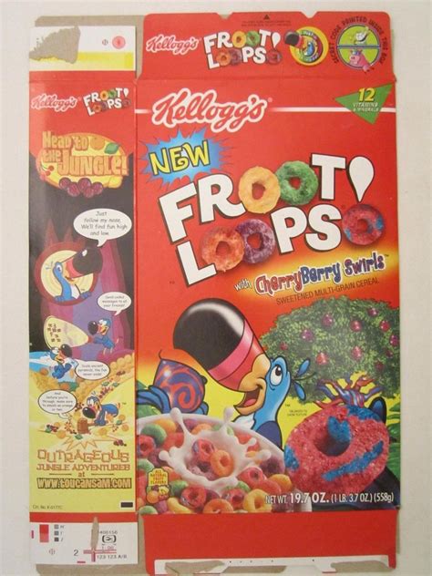 Kelloggs Cereal Box 2000 Froot Loops 197 Oz New Cherry Berry Swirls