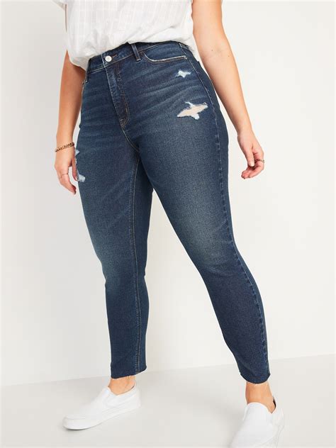 High Waisted Rockstar Super Skinny Cut Off Ankle Jeans For Women Old Navy